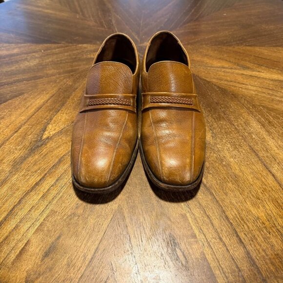 Vintage Florsheim Cognac Loafers Bike Toe Men’s 10.5 D Braided Brown Leather main image 7